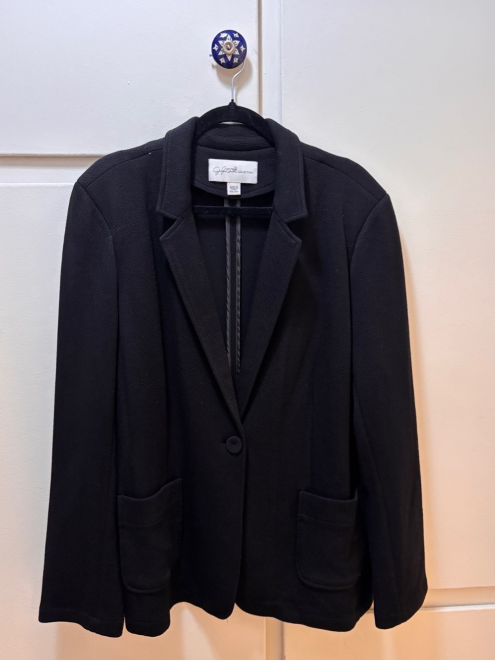 Jaclyn Smith Black Single-Button Blazer with Patch Pockets
